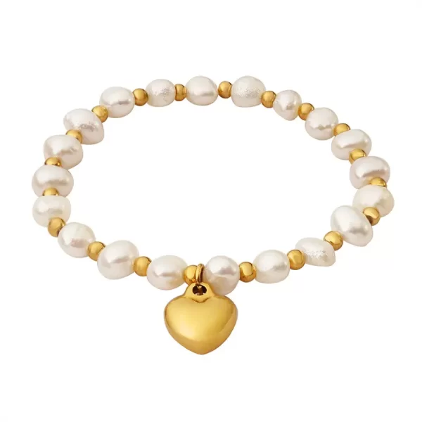 Beaded Freshwater Pearl Heart