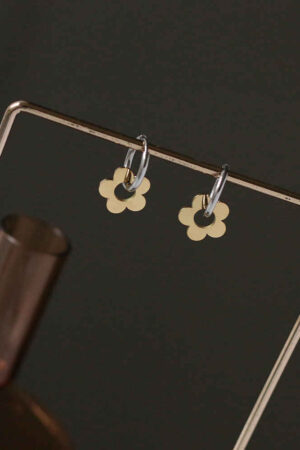 Cute Gold / Silver Flower Non Fade Mini Hoop Dangle Earrings Daisy Earrings For Women