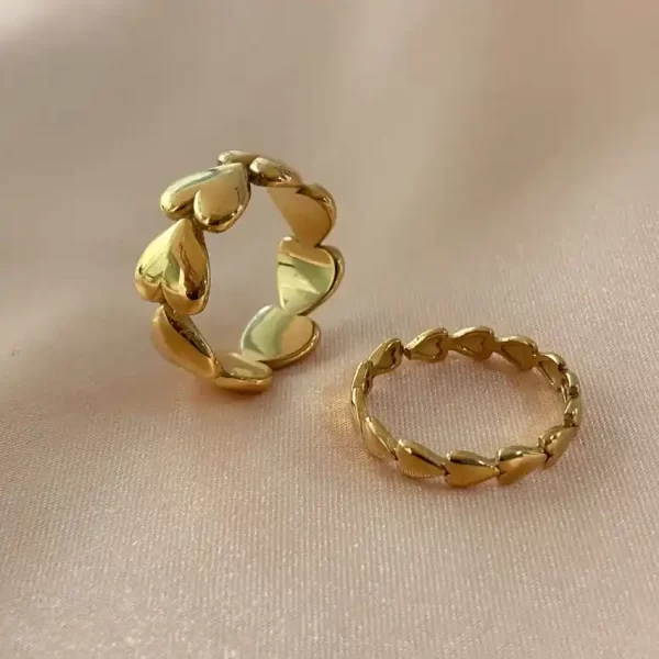 Heart Shape Rings thick and Thin