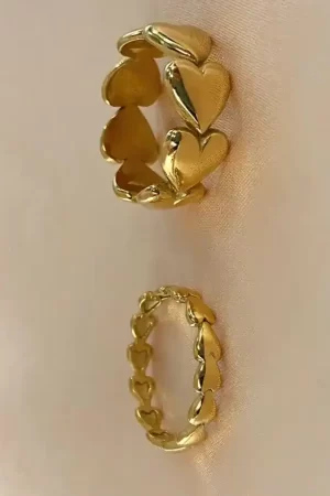 Heart Shape Rings thick and Thin