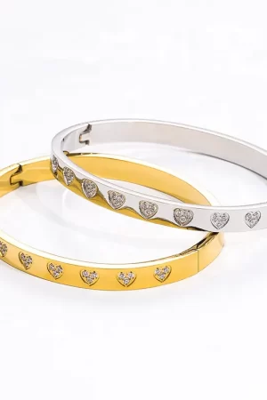 Heart Surround Couple Love Promise Gold and Silver