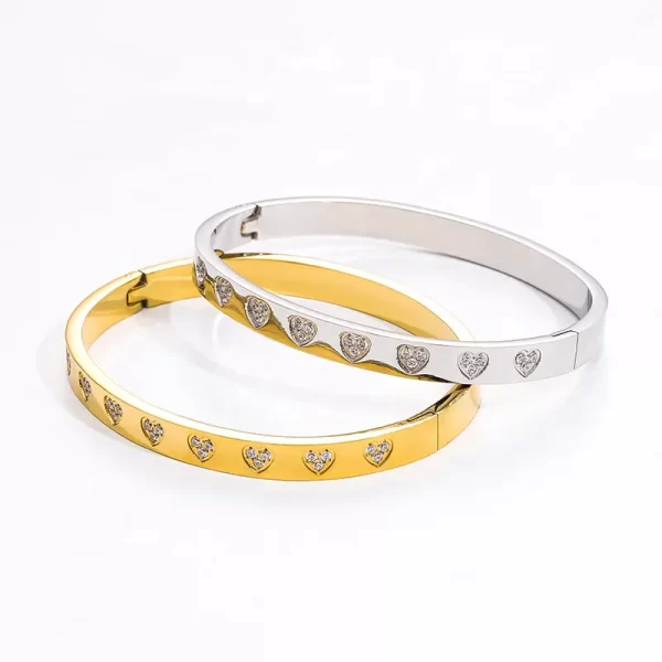 Heart Surround Couple Love Promise Gold and Silver