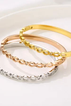 Hollow Infinity Love Cuff Bangles Gold and Silver