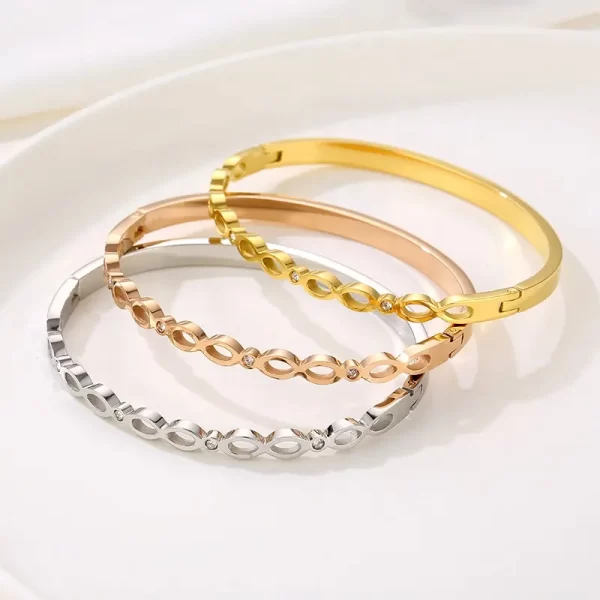 Hollow Infinity Love Cuff Bangles Gold and Silver