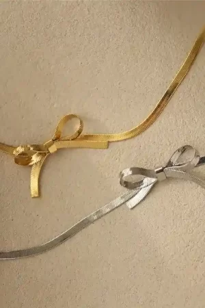 Snake Chain Love Bow Knot Gold and Silver Show