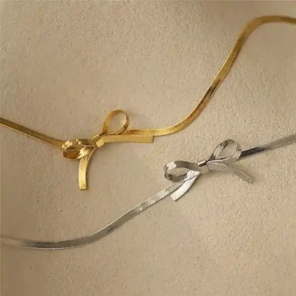 Snake Chain Love Bow Knot Gold and Silver Show